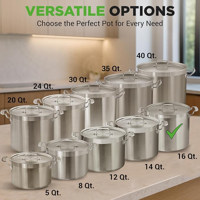 NutriChef 16-Quart Stainless Steel Stockpot - Image 3