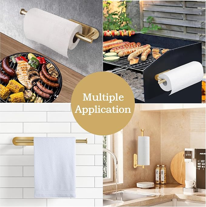 Self Adhesive Paper Towel Holder Under Cabinet Mount, Wall Mounted Paper Towel - Image 5