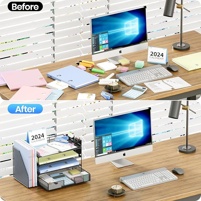 OPNICE Desk Organizer, 4-Tier Desktop File Organizer - Image 5