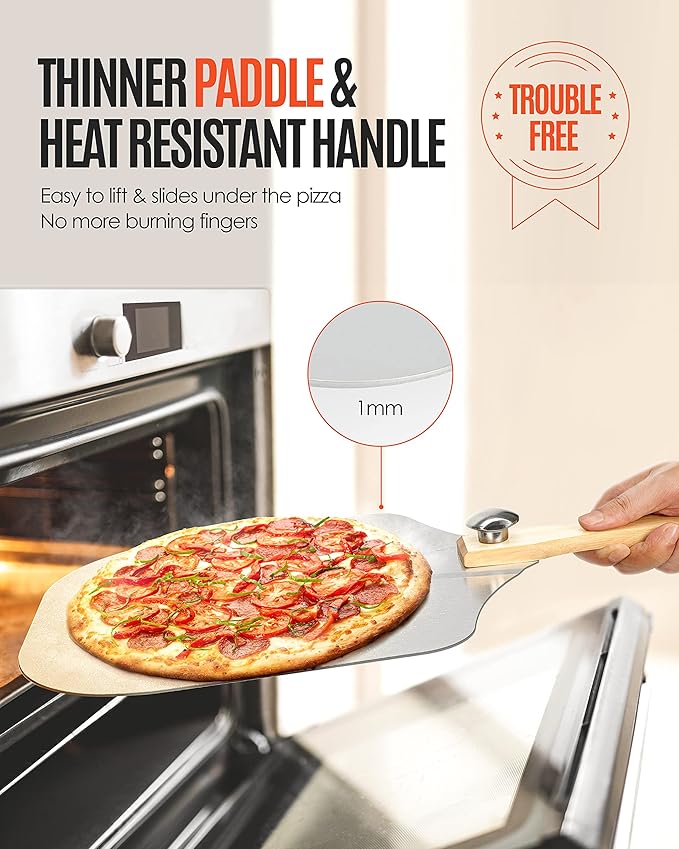 Pizza Peel Aluminum Pizza Spatula, 17 inch Metal Pizza Paddle - Image 2
