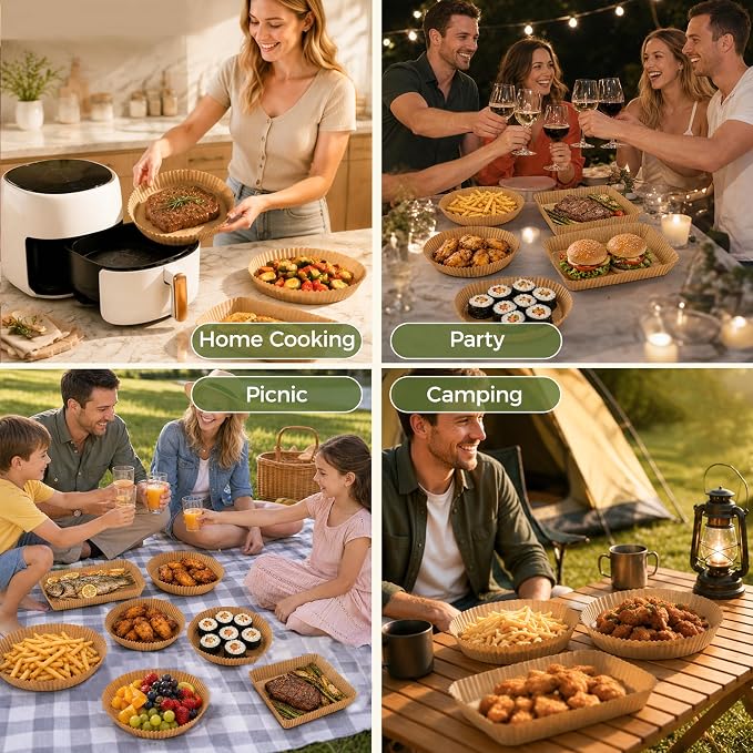 CTIZNE 150Pcs Air Fryer Liners, 6.5" Round Airfryer Liner for most 3-5 QT - Image 7