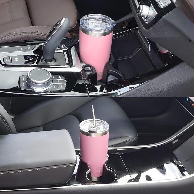 WETOWETO 20oz Tumbler with 2 lids and 2 straws, Stainless Steel Vacuum Insulated Water Coffee Tumbler Cup, Double Wall Powder Coated Spill-Proof Travel Mug Thermal Cup (Ice Pink, 1 Pack) - Image 6
