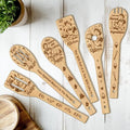 CUTHOLLOW 6PCS Retro Housewife Wooden Kitchen Cooking Utensil Set, 11.9in Non by CUTHOLLOW