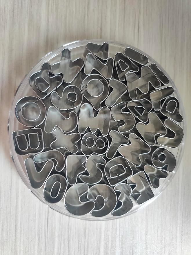Mini Alphabet Number Cookie Cutters Sets of 37 Pieces Letter Mold Tools - Image 8