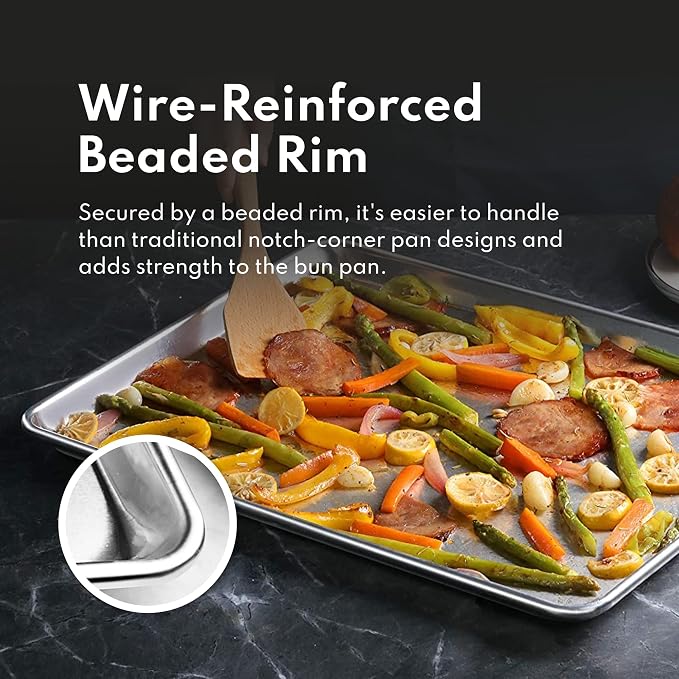 New Star Foodservice Commercial-Grade 18-Gauge Aluminum Sheet Pan/Bun Pan XL - Image 7