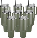 HASLE OUTFITTERS 40 oz Stainless Steel Tumbler with Handle, Vacuum Insulated Tumblers Bulk, Reusable Double Wall Travel Coffee Mug, Durable Powder Coated Water Bottles(Army Green, 8) by HASLEOUTFITTERS