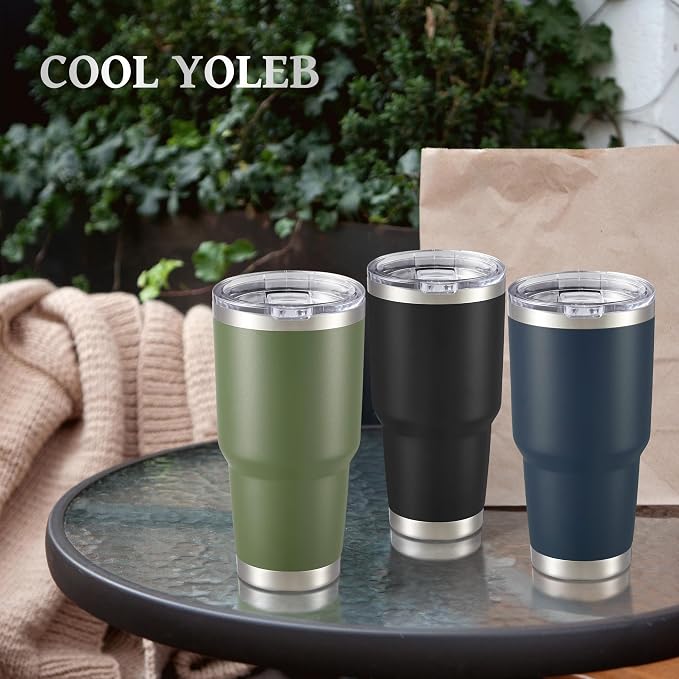 30 oz Tumbler with Lid Stainless Steel Tumblers Bulk Vacuum Insulated Cup Reusable Powder Coated Travel Mug Double Wall Leak Proof Cups Keep Cold Drinks for 12 Hours Black, Set of 4 - Image 6