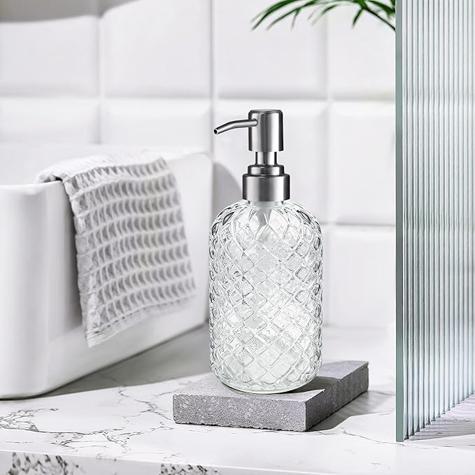14 Oz Refillable Glass Soap Dispenser - Image 4