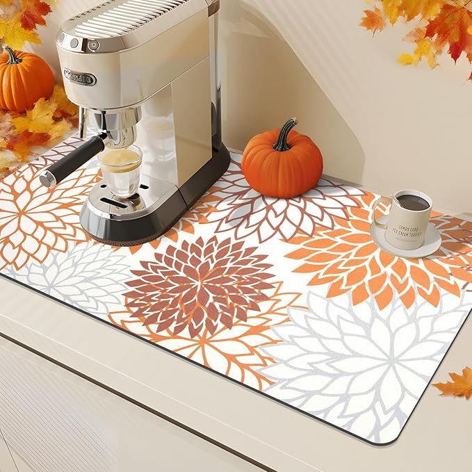 Findosom 2PCS 16" x 24" Fall Dish Drying Mat & 24" x 5.5" Sink Splash Guard - Image 5