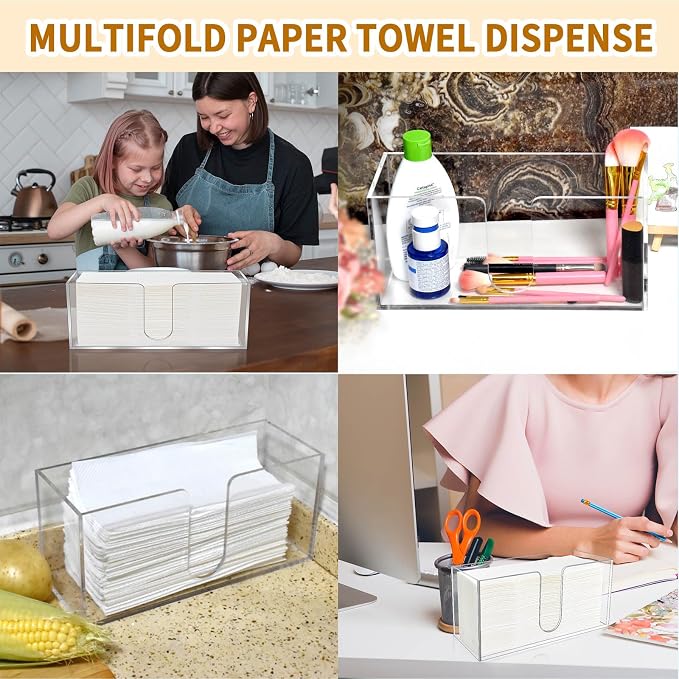 4 Pack Acrylic Paper Towel Holder, Countertop Napkin Dispenser - Image 7