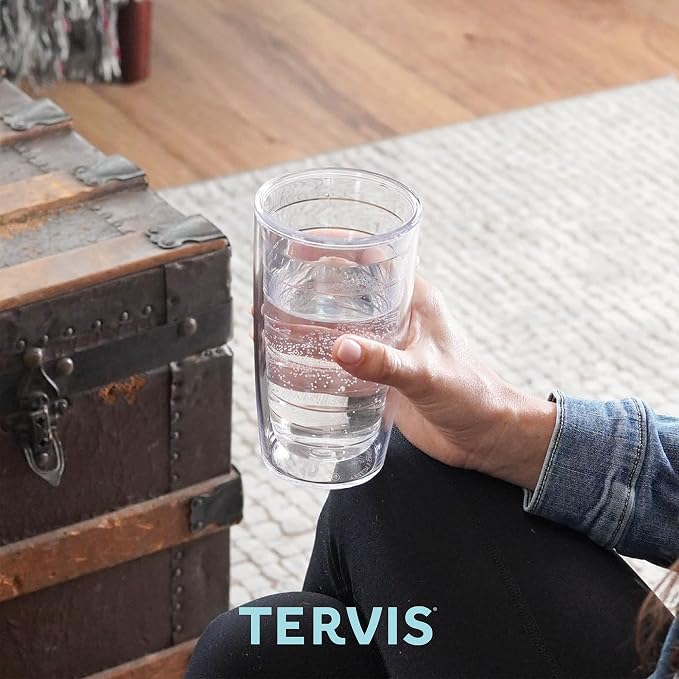 Tervis Clear & Colorful Lidded Made in USA Double Walled Insulated Tumbler Travel Cup Keeps Drinks Cold & Hot, 16oz, Hunter Green Lid - Image 9