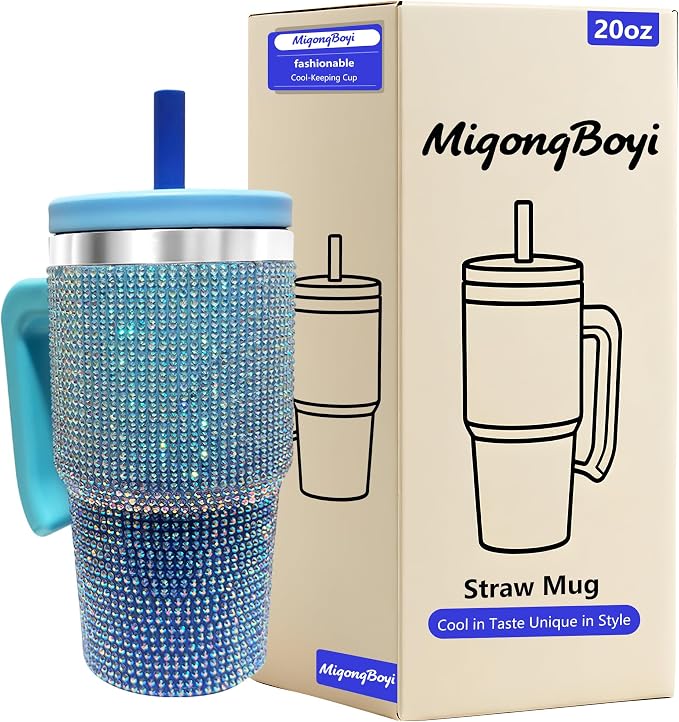 20-OZ Insulated Water Bottle,Insulated Stainless Steel Tumbler,Reusable Cold Drink Thermos,BPA-Free, Double-Wall Stainless Steel Water Bottle (Royal Blue - Diamond, 20, Fluid Ounces) by Unknown