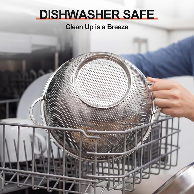 Kaishun Colander Stainless Steel 3-Quart, Strainer - Image 4