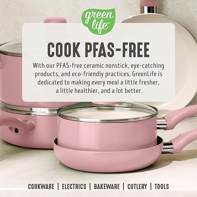 GreenLife 2-Piece Nonstick Frying Pan Set, 8” & 10” Skillets, Non-Toxic Ceramic - Image 8