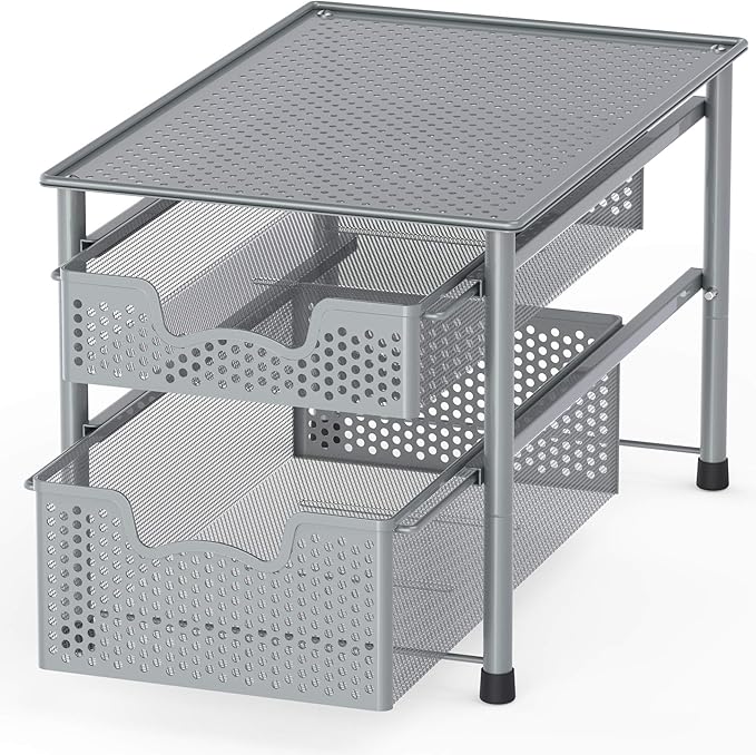 Simple Houseware Stackable 2 Tier Sliding Basket Organizer Drawer by SimpleHouseware