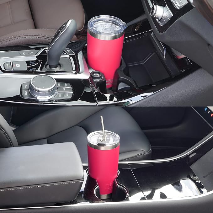 WETOWETO 20oz Tumbler, Stainless Steel Vacuum Insulated Water Coffee Tumbler Cup, Double Wall Powder Coated Spill-Proof Travel Mug Thermal Cup for Home Outdoor (Watermelon Red, 1 Pack) - Image 7