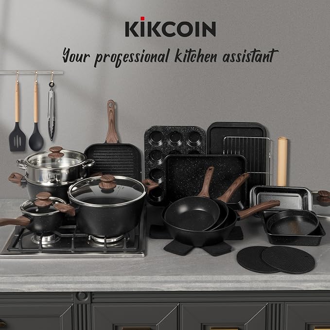 Kikcoin Pots and Pans Set Non Stick 31 Piece Kitchen Nonstick Cooking Cookware - Image 7