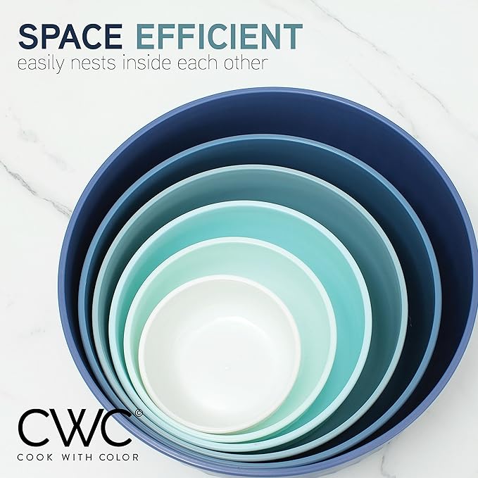 COOK WITH COLOR Prep Bowls with Lids- Wide and Deep Nesting Plastic Small - Image 4