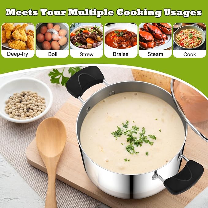 5 Quart 3-Ply Cooking Stock Pot - Image 5