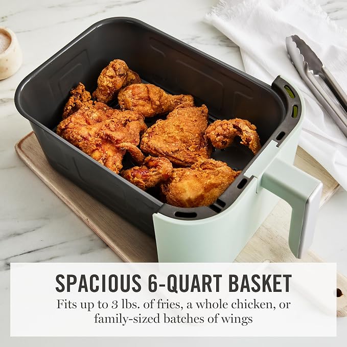 Martha Stewart 6-Quart Air Fryer, 6 Presets, Space Saving, Honeydew Sage - Image 5