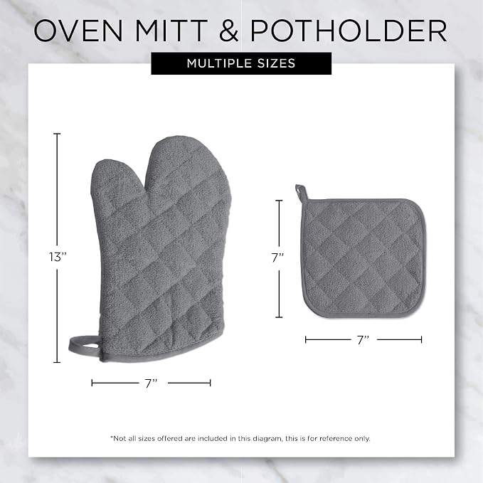 DII Basic Terry Collection 100% Cotton Quilted, Oven Mitt, Nautical Blue - Image 10