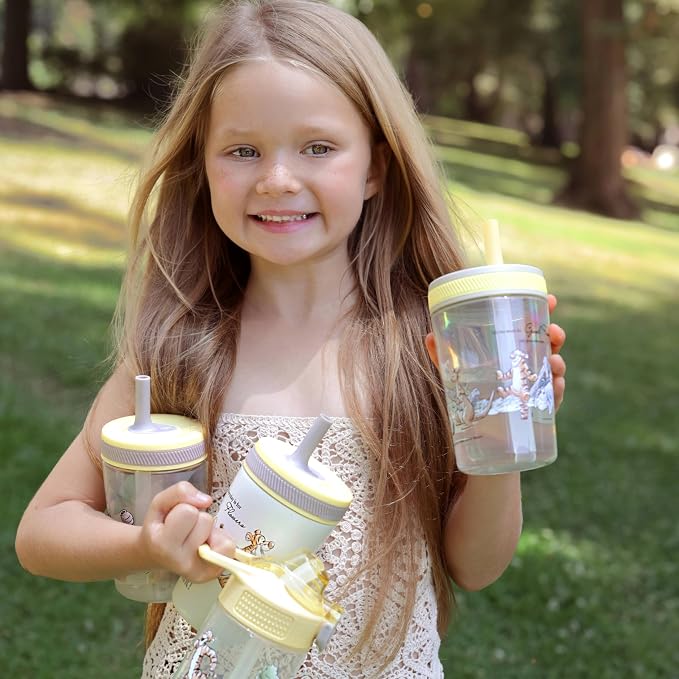 Zak Designs Disney Winnie the Pooh Kelso Toddler Cups For Travel or At Home, 15oz 2-Pack Durable Plastic Sippy Cups With Leak-Proof Design is Perfect For Kids (Winnie the Pooh & Friends) - Image 9