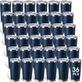 Sieral 36 Pack Stainless Steel Tumblers Bulk with Lids Double Wall Vacuum Insulated Coffee Cups Blank leakproof Powder Coated Tumblers for Engraving Wedding Graduation Party Favors(16 oz,Navy Blue) by Sieral