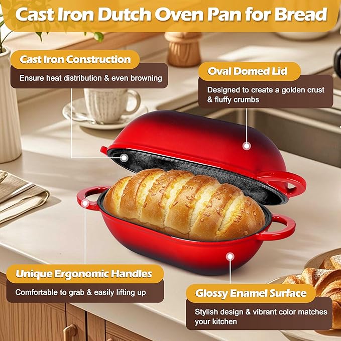 Homikit Enameled Cast Iron Dutch Oven - Image 7