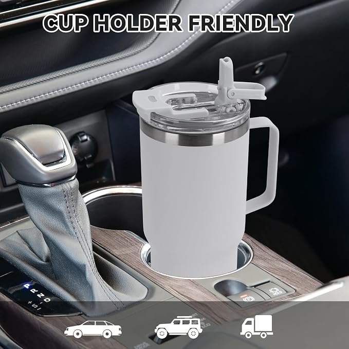 HASLE OUTFITTERS 30oz Tumbler Bulk with Handle, Insulated Travel Coffee Mug Set with Handle Leak-Proof Double Wall Stainless Steel Vacuum Tumblers Pack Metal Cup for Hot and Cold Drink - Image 4