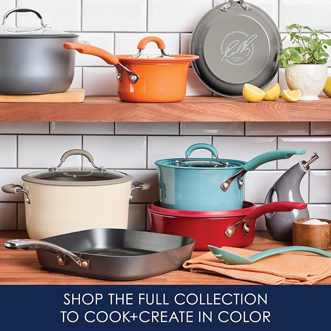 Rachael Ray Cook + Create Nonstick Cookware Pots and Pans Set, Includes Baking - Image 9