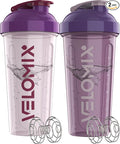 VELOMIX -2 Pack- 28 oz Protein Shaker Bottles by VELOMIX