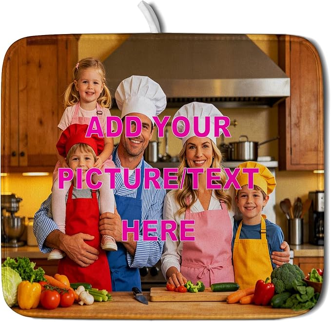 Custom Personalized Dish Drying Mat by Giwawa