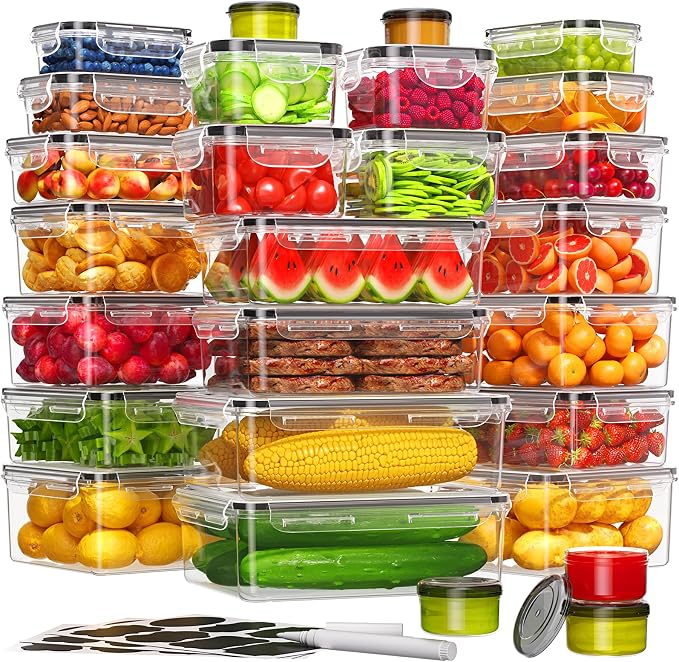 KEMETHY 54-Piece Food Storage Containers by KEMETHYFocusesonCreatingEfficientStorageProductswithQualityMaterials
