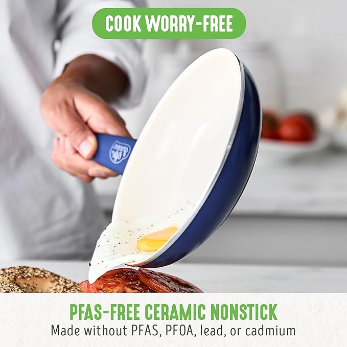 GreenLife 16 Piece Nonstick Cookware Set, Soft Grip Non-Toxic PFAS-Free Ceramic - Image 2