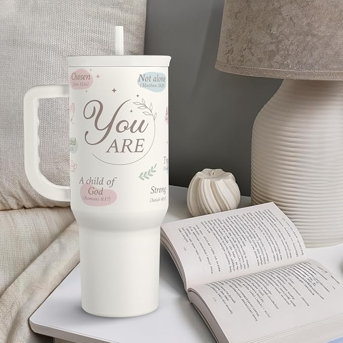 SANDJEST Christian Gift for Women – Inspiration Insulated Stainless Steel Tumbler with Handle and Straw - Religious Gifts for Birthday Christmas, 40oz - Image 6