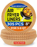 Vailnd Air Fryer Liners Disposable, 305 PCS 8" Round Air Fryer Paper Liners by Vailnd