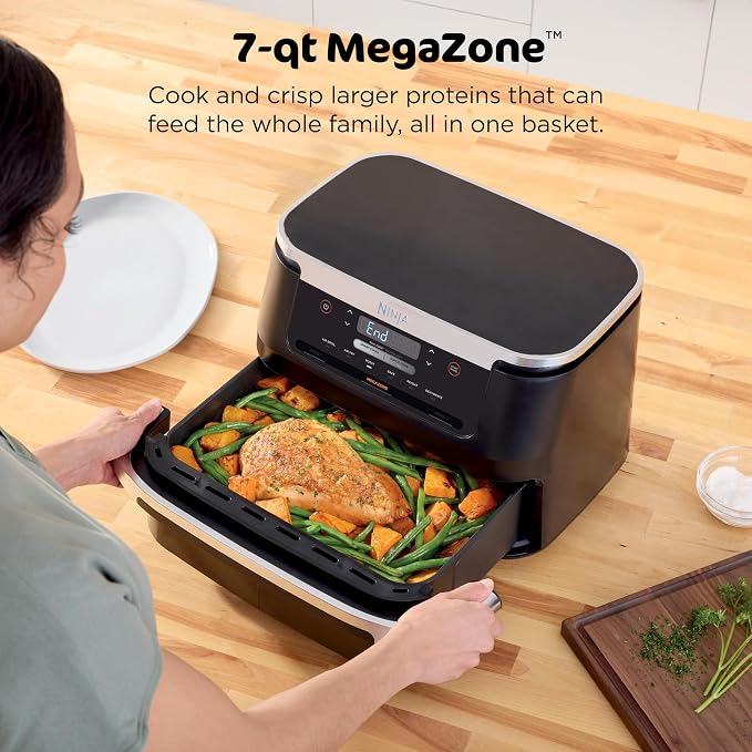 Ninja Foodi Air Fryer, 7 Qt MegaZone, 6-in-1, Black, DZ071 - Image 2