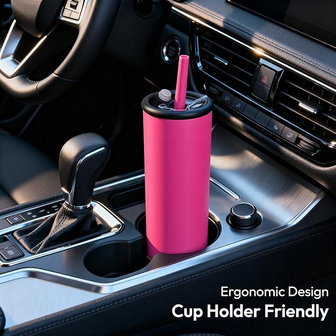 Candy Tumbler, 25 oz Insulated Stainless Steel Water Bottle, 2-in-1 Lid with Flexible Straw, BPA-Free, Cup Holder Friendly, Dishwasher Safe, Avocado Green - Image 7
