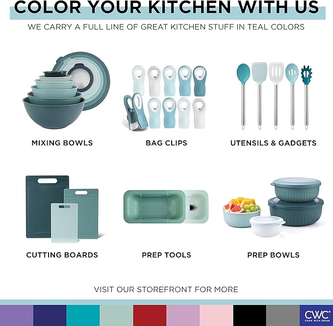 COOK WITH COLOR Prep Bowls with Lids- Wide and Deep Nesting Plastic Small - Image 8