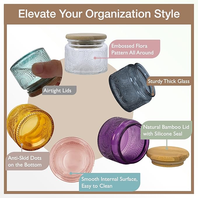 4 oz Glass Storage Jars with Airtight Bamboo Lids - Image 3