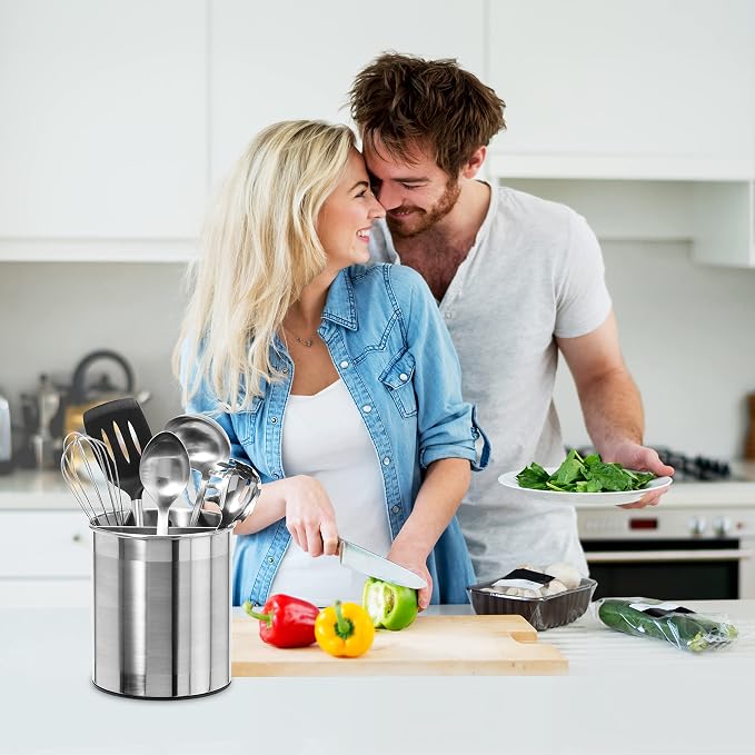 Oggi Jumbo Stainless Steel Rotating Utensil Holder - Image 6