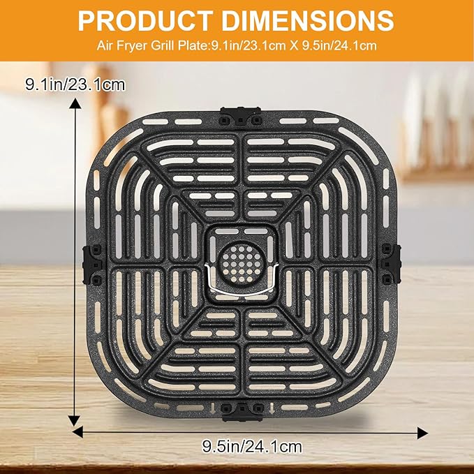 Air Fryer Grill Pan for Instant Vortex Plus 6QT instant pot vortex plus 6QT Clear Cook Air Fryer, Original Air Fryer Accessories Replacement Tray Plate Crisper Plate Rack Parts,Dishwasher Safe - Image 2
