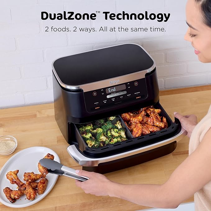 Ninja Foodi Air Fryer, 7 Qt MegaZone, 6-in-1, Black, DZ071 - Image 3
