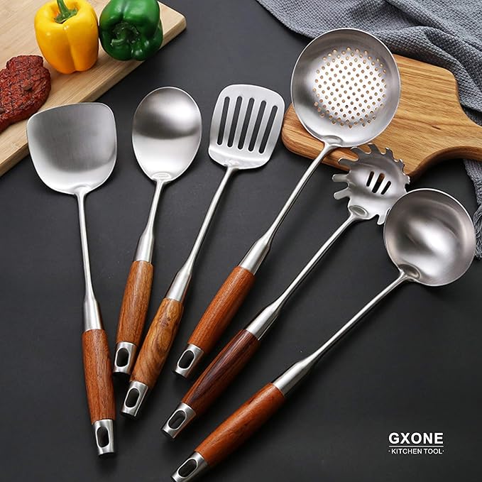 Large Serving Spoons, 304 Stainless Steel Cooking Spoon - Image 6