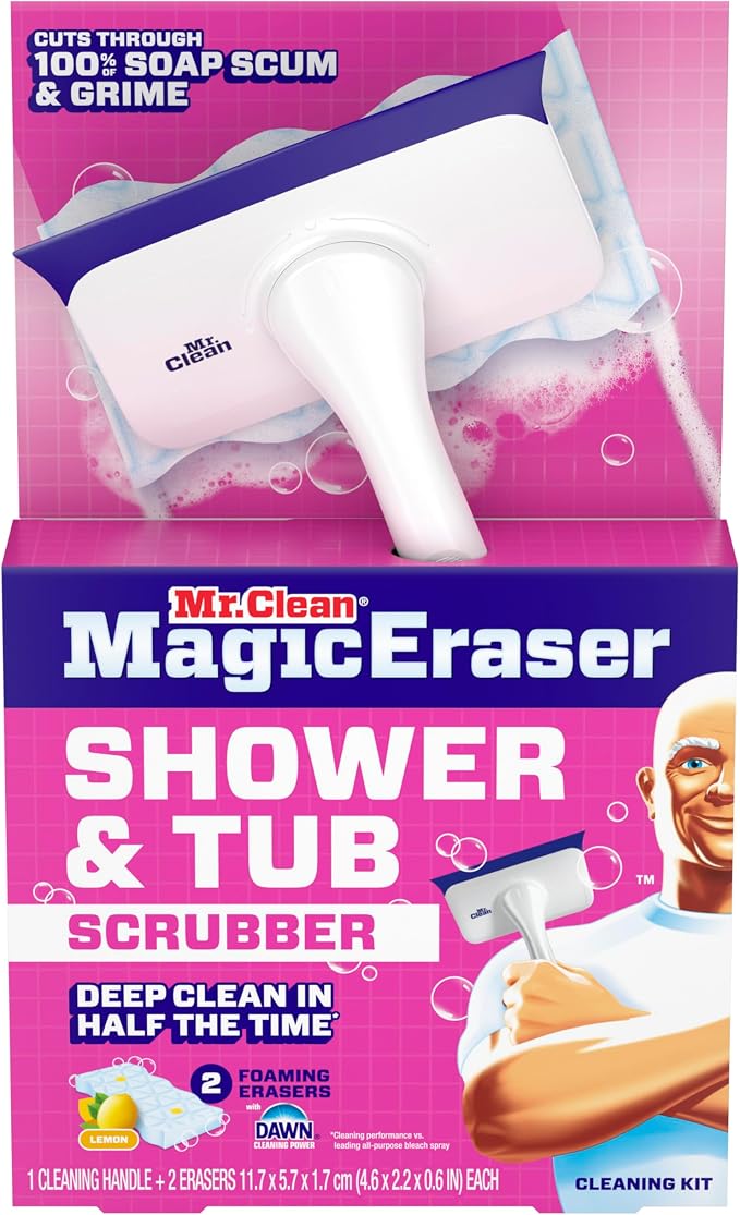 Mr. Clean Magic Eraser Shower & Tub Scrubber, Bathroom Cleaner, All in One - Image 14