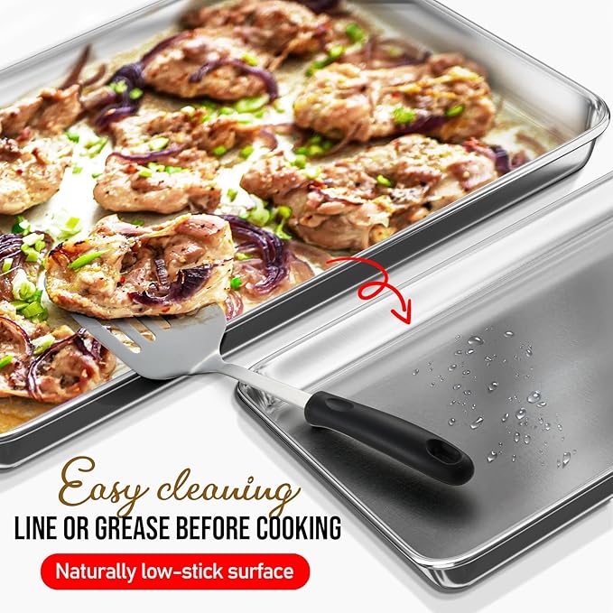 Eatex Aluminum Baking Sheet Set, 2 Pack Cookie Sheet Set, 21” x 15” Large - Image 4