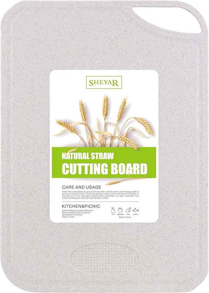 Cutting Board for Kitchen, Wheat Straw Fiber Cutting Board, Dish Washer Safe by zzsbrm