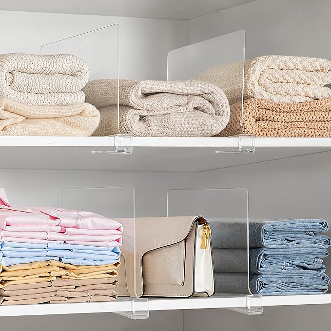 4 Pack 12 Inches Clear Shelf Dividers - Image 7