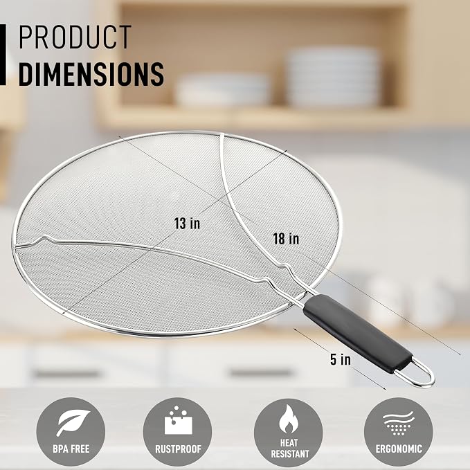 Zulay Kitchen Splatter Screen for Frying Pan - Image 3