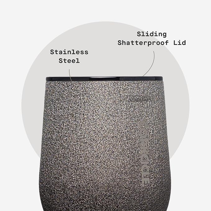 Corkcicle Stemless Wine Tumbler - Keeps Drinks Cold for 6 Hours - Triple-Insulated Stainless Steel - Non-Slip Base - Summer Drinkware Gift - Keeps Drinks Ice Cold - 12 oz - Steel Shadow - Image 5